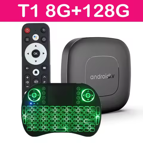 Original T1 Smart TV Box Android 16 H313 Quad Core Dual Wifi 2.4G&5G 8K HDR Google Assistant BT 4GB 
