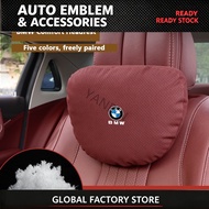 For BMW Car Suede Neck Protection Pillow Waist Pillow Perforated Breathable Biological Velvet Cotton