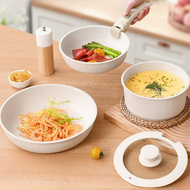 Bộ Nồi Chảo Chống Dính 3 Món Cao Cấp Có Tay Cầm Tháo Rời Bộ 3 Nồi Chảo Bằng Gốm 18cm/20cm/26cm Phù H