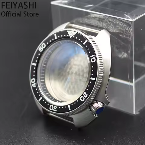 44mm Steel Dive Watch Case Sapphire 100M Waterproof For Turtle Seiko NH35 NH36 NH38 NH34 4R36 Moveme