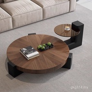 Large Small Coffee Table Tea Table Italian Walnut Color Living Room Solid Wood Grain Household Combi