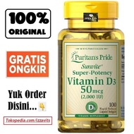 Puritans Puritan Vit D3 Vitamin D-3 D3 2000IU 2000 IU 100 sg GUARANTEED