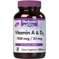 Pemakanan Bluebonnet Vitamin A & D3 25,000 IU/1,000 IU dari Laut Dalam, Air Sejuk, Minyak Ikan - Unt