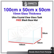 100cm x 50cm x 50cm - 10MM Ultra Crystal Clear CC Aquarium Tank