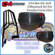 ✌ ❐ ☾ ( MIO GRAVIS ) 45L GIVI BOX AND CMonorack FOR YAMAHA MIO GRAVIS 125cc