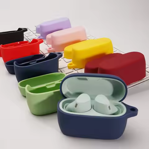 Pure Color Silicone Case For Jabra Elite 4 Active Earphone Protective Cover Wireless Bluetooth Earph