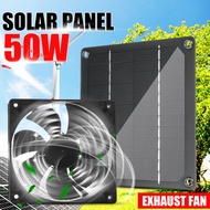 12V 50W Mini Portable outdoor solar panel exhaust fan IP65 greenhouse dog chicken house waterproof S