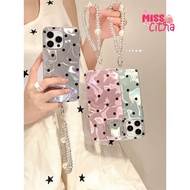 GANTUNGAN SS912 AESTHETIC PULKADOT MOTIF SILICONE CASE SPIRAL PEARL HANGER STRAP FOR REALME 5 5i 9i 