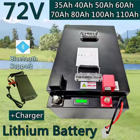 72V High Capacity Lifepo4 Lithium Battery 35Ah-110Ah Rechargeable for Trolling Motor Hybrids Motorcy