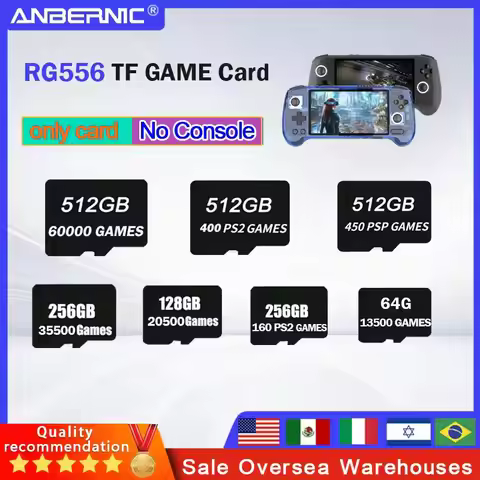 FOR ANBERNIC RG556 TF Card Portable PS2 Handheld Game Console Memory Card 61000Games PS2 PSP 512G 25