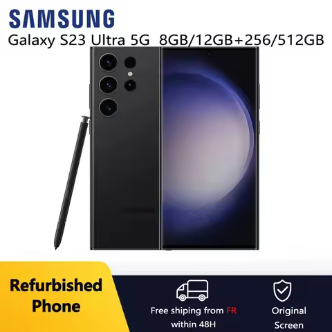 Refurbished Samsung Galaxy S23 Ultra 5G Original 6.8" OLED ROM 256/512GB/ RAM 8/12GB Snapdragon NFC 