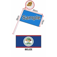 Belize Hand Flag With Stick (15x30cm)/ Bendera Tangan Dunia Belize (15x30cm)