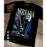 NTS 96 Nirvana Kurt Cobain ROCK เสื้อยืด เสื้อวง เสื้อดำ สกรีนลายอย่างดี ผ้าหนา NTS T SHIRT S M L XL