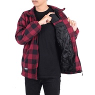 Jaket Bomber Flanel Pria Kotak Lengan Panjang Sweater Tebal Premium