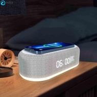 ISITA Wireless Charger, Durable 15W Alarm Clock, 4 In 1 With Time/Temperature Display Multifunctional Creative LED Light Bedroom