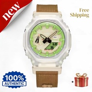 GSHOCK ชุด GA-2100 แนวโน้มนาฬิกาแปดเหลี่ยม HUF นาฬิกา พร้อมที่จะจัดส่ง การรับประกัน รุ่นGA-2100HUF-5