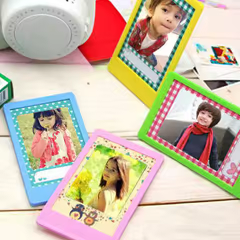 5Pcs Colorful Mini Photo Frames PVC Picture Frame Set for Craft Projects Home Decor School Gifts DIY