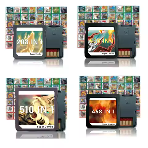 NDS Game Card Retro Game Collection DS 208in1, 500in1, 468in1, 510in1, New Sticker, NDS US Version E