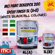 MCI Paint BENZIPOX 280 Epoxy Finish (WHITE/BLACK/ALL COLOURS) 5L set A+B (Song Fatt) Epoxy Floor Concrete Cat Lantai/EA4