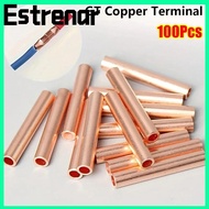 ESTRENAR 100Pcs GT Copper Terminal Connecting Tube, Hole Passing Cable Connector Kit Wire Terminal C