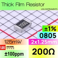 200R 0805 125mW ±1% SMD Thick Resistor 2000 0805W8F2000T5E UNI-ROYAL