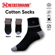 Neckermann Cotton Unisex Ankle Socks Free Size (UK6-UK12)-Black /Stoking Kerja/Outdoor/Pelajar/Hitam