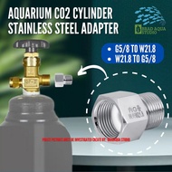AQUARIUM CO2 Cylinder Stainless Steel Adapter Connector Converter G5/8 To W21.8 or W21.8 To G5/8