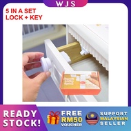 (4 LOCK + 1 KEYS) WJS 5pcs 5 pcs Baby Safety Magnetic Lock Cabinet With Key Child Safety Locks Baby 