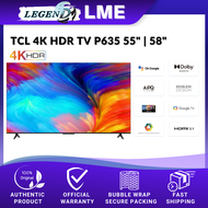 TCL 4K HDR Google TV 55" / 58" inches P635 Edgeless Design Dolby Audio Dynamic Color Enhancement Original TCL Malaysia Warranty