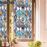 HSHELAN Lattice Window Film, Rainbow Pattern Static Cling Stained Glass Film,  Anti-Glare  Design No