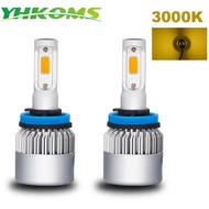 YHKOMS H11 3000K LED H4 H7 9005 9006 H1 H3 880 881 H13 5202 9004 9007 Car Fog Light LED Headlamp Yel