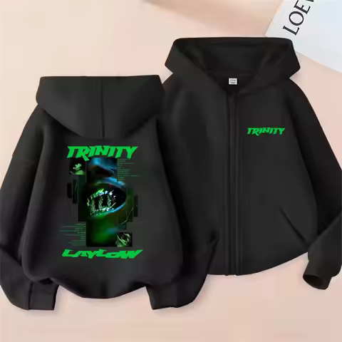 Rapper Laylow Trinity Album Graphic Zipper Hoodie Men Women Hip Hop Fashion Pop Music Zip Up Jacket 