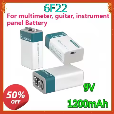 New High Quality Replaceable 6F22 Lithium-ion Battery 9V 1200MAH 2-8pcs 9V 9 Volt Li-ion USB Recharg