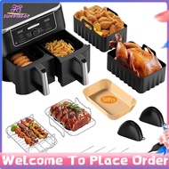Air Fryer Accessories 7.6L-9.5L Dual Air Fryers Includes Air Fryer Liners Silicone Air Fryer Gloves 