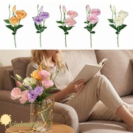 WISDOM Eustoma Artificial Flowers, Multicolor 3 Heads Simulation Lisianthus Flower, Creative Silk Pe