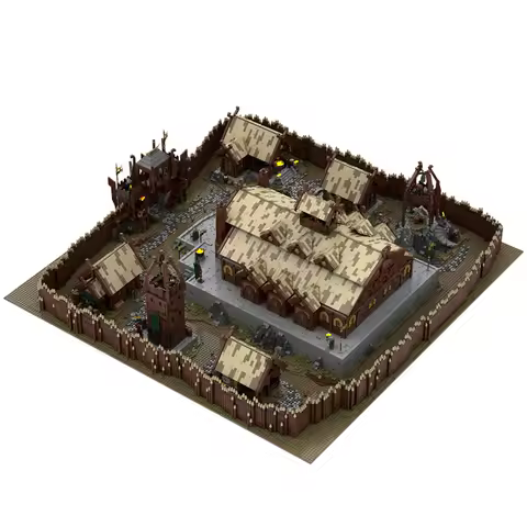 23240PCS MOC Fantasy Movie Ultimate Edoras Rohan Town Model Technology DIY Creative Assembly Brick D