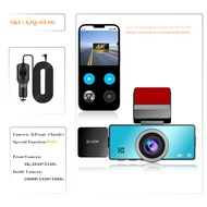 กล้องกล้องติดรถยนต์ Wifi ติดรถยนต์4K 3ช่องวิดีโอรถยนต์กล้อง3กล้องติดรถยนต์ AHD 1080P จอถอยหลังกล้องส