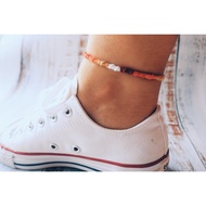 Handmade curly red anklet anklet for woman