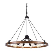 Restaurant Cross-Border Round American Country Living Room Engineering Light Candle Retro Chandelier