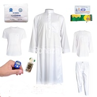 SET COMBO Jubah Lelaki+Kain Ihram+Tali Pinggang+Baju Haji+Seluar Haji