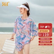 361度分体游泳衣女士三件套保守胖mm遮肚肉大码泡温泉装