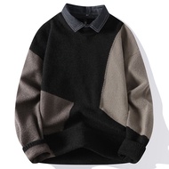Fake two-Piece Shirt Fake two shirts Men's Fake two-Piece Sweater Autumn Winter Shirt Collar Stitchi