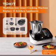 TOKIT Omni Cook Robot All-in-1 Cooker with 21 Cooking Functions Built-in 7 Touch Screen Guided Recipes Pre-clean Chopper Juicer Blender Weigh Sous-Vide Ice Crush and More