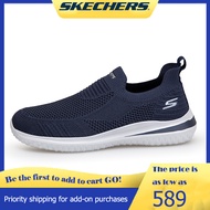 Skechers รองเท้าเดินผู้ชาย Gowalk Summits-Quick Getaway รองเท้าผ้าใบผู้ชาย Classic Fit ผู้หญิง รองเท้า Goga Mat Arch ผู้ชาย Gowalk Arch Fit-togpath รองเท้าลําลองผู้หญิง Street Wear Delson 3.0 Cabrino รองเท้า