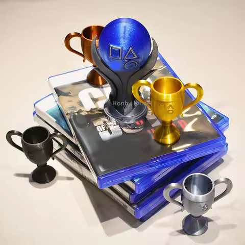New Trophy Model 3D Print Platinum Golden Silver Bronze Hidden Trophy For PS-4 PS-5 PS-N New Tokens 