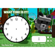 Clock Laminated For kids Boys Design