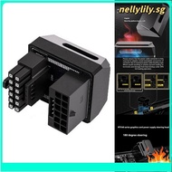 {nellylily.sg}16PIN GPU Power Connector 180 Degree Angled Adapter for Desktops Graphics Video Card G