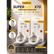 Realme SuperDart X70 USB Cable charger 100W Type c & Micro fast Charging