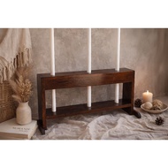 Dutch teak wood flag stand, 3-hole flag stand