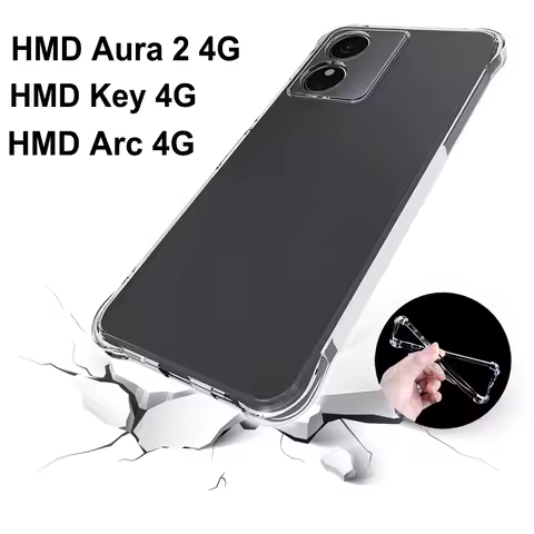 HMD Key Arc Aura 2 4G 2025 Case Shockproof Silicone TPU Soft Back Cover Clear Case for HMD Aura 2 Au